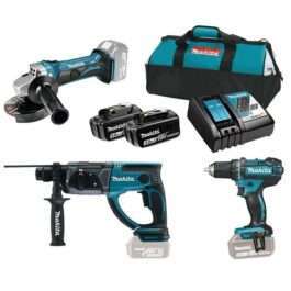 Makita Akumulatorski set 1 – LXT 18 V – DHR202 + DGA452 + DDF482